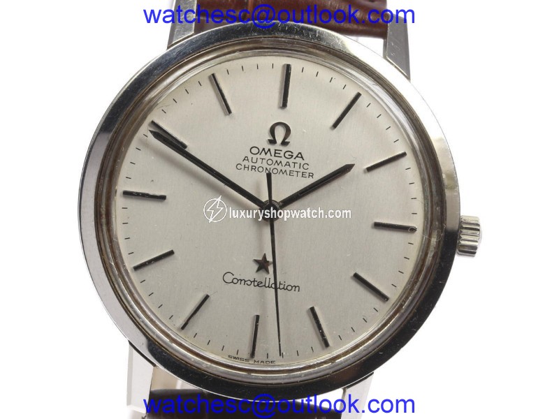 Omega Constellation Stainless Steel & Leather Automatic 36mm Men's Watch Omega