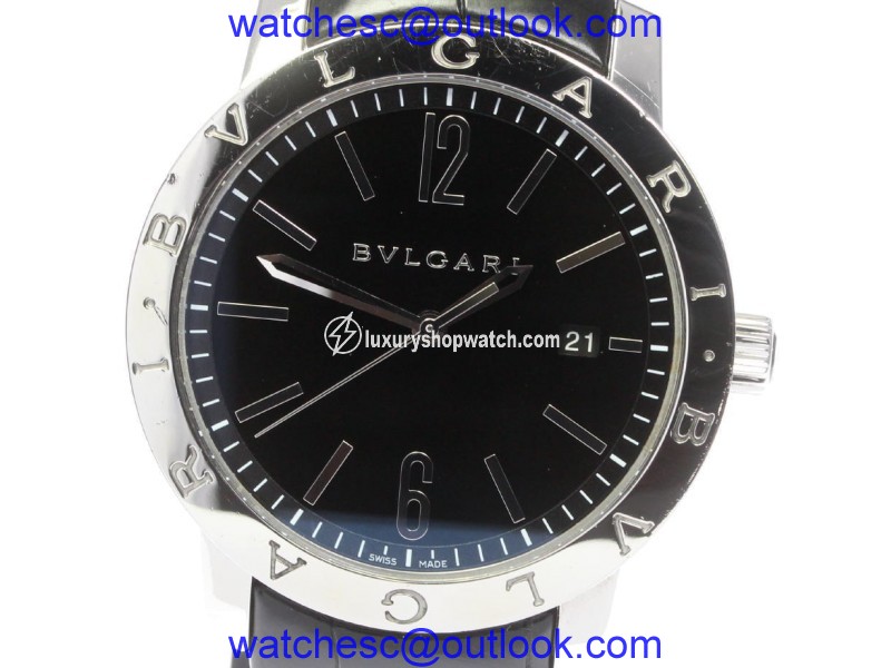 Bulgari BB41S Stainless Steel / Leather Automatic 41mm Mens Watch Bulgari