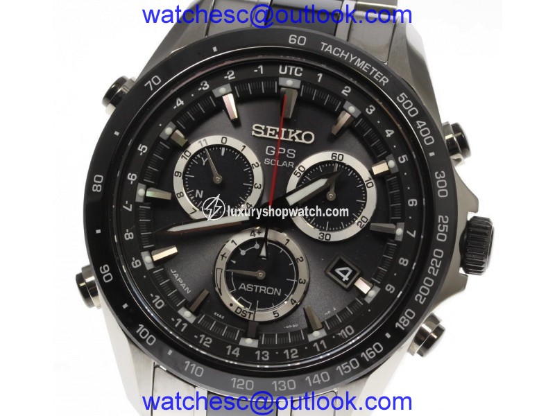 Seiko Astron SBXB029 Ceramic / Stainless Steel Quartz 47mm Mens Watch Seiko