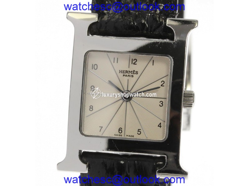 Hermes H HH1.210 Stainless Steel / Leather Quartz 21.5mm Womens Watch Hermes
