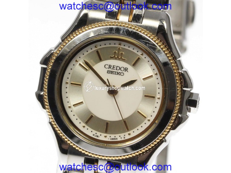 Seiko Credor GSAS034 4J81-0B10 Stainless Steel / 18K Yellow Gold Quartz 25.5mm Womens Watch Seiko