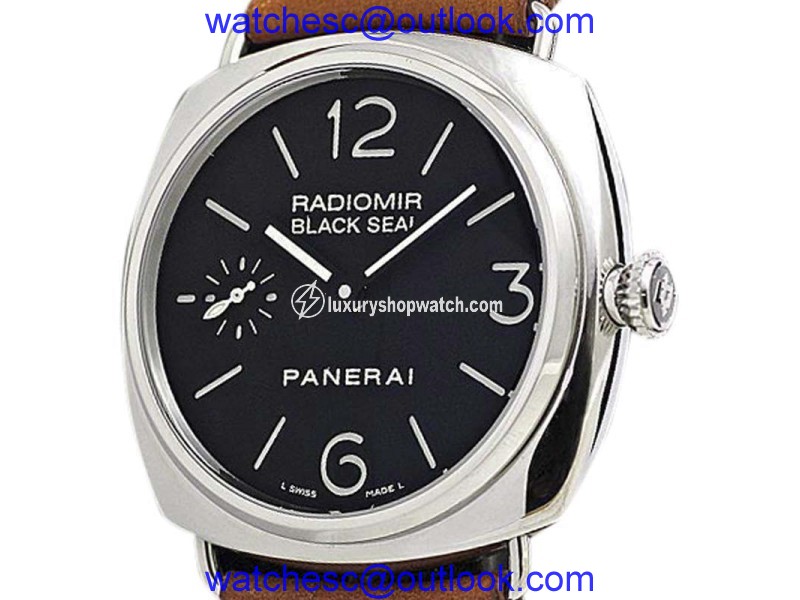 Panerai Black Seal PAM 00183 Stainless Steel & Leather Manual 45mm Mens Watch Panerai