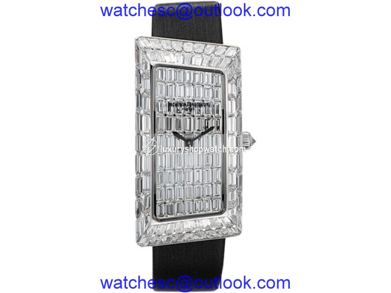 Vacheron Constantin 1972 25611/000G-9304 18K White Gold and Grey Satin with Diamond Dial Mens Watch Vacheron Constantin