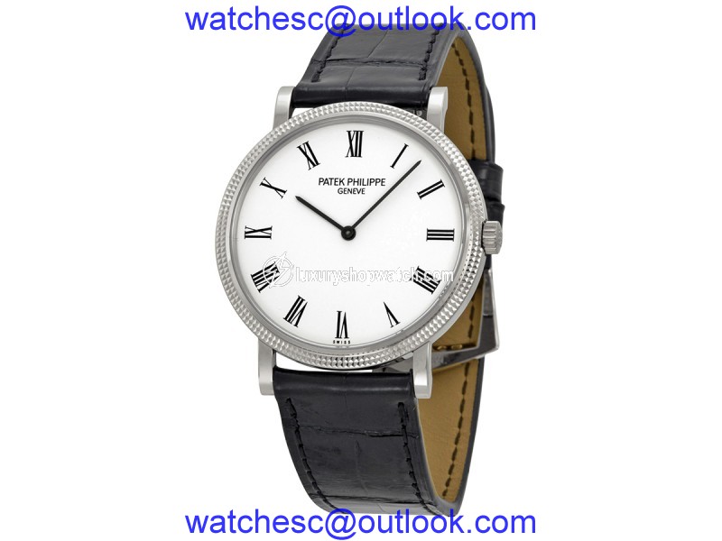 Patek Philippe Calatrava 5120G-001 18K White Gold & Leather 35mm Watch Patek Philippe