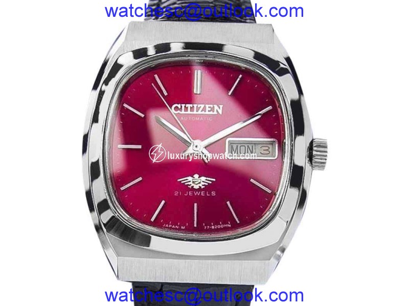 Citizen Automatic 21 Jewels Stainless Retro 34mm Vintage Mens Watch 1970s Citizen