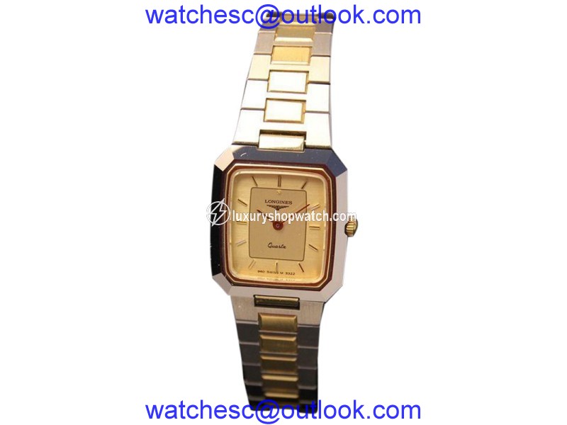 Longines Quartz Stainless Steel Gold Plated Swiss Made Womens Watch 1990 Longines