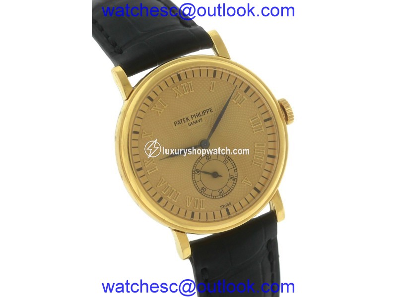 Patek Philippe Calatrava 5022J 18K Yellow Gold Champagne 33mm Mens Watch Patek Philippe