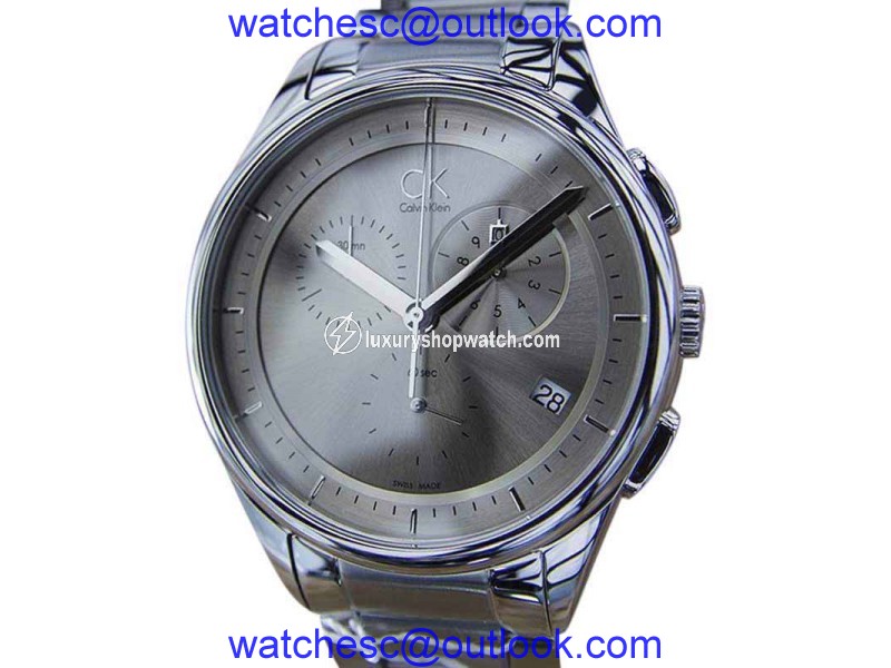 Calvin Klein Stainless Steel Gray Dial Quartz 44mm Mens Watch Calvin Klein