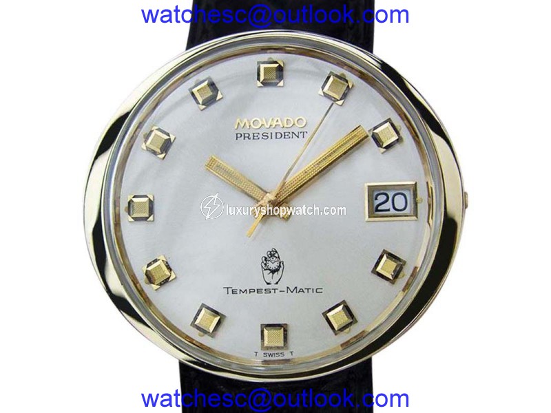 Movado President Tempest Matic 14K Gold & Stainless Steel Automatic 38mm Mens Watch Year 1960 Movado