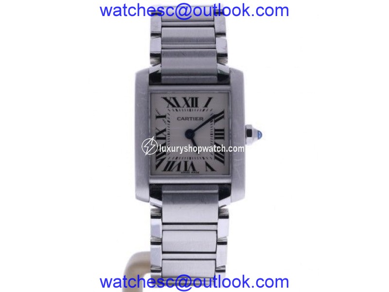 Cartier Tank Francaise 2384 Stainless Steel Off-White Dial Quartz 20mm Womens Watch Cartier