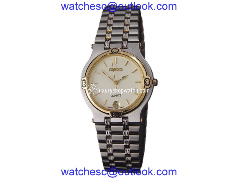 Gucci 9000M Stainless Steel & Gold Plated Quartz 32mm Mens Watch GUCCI