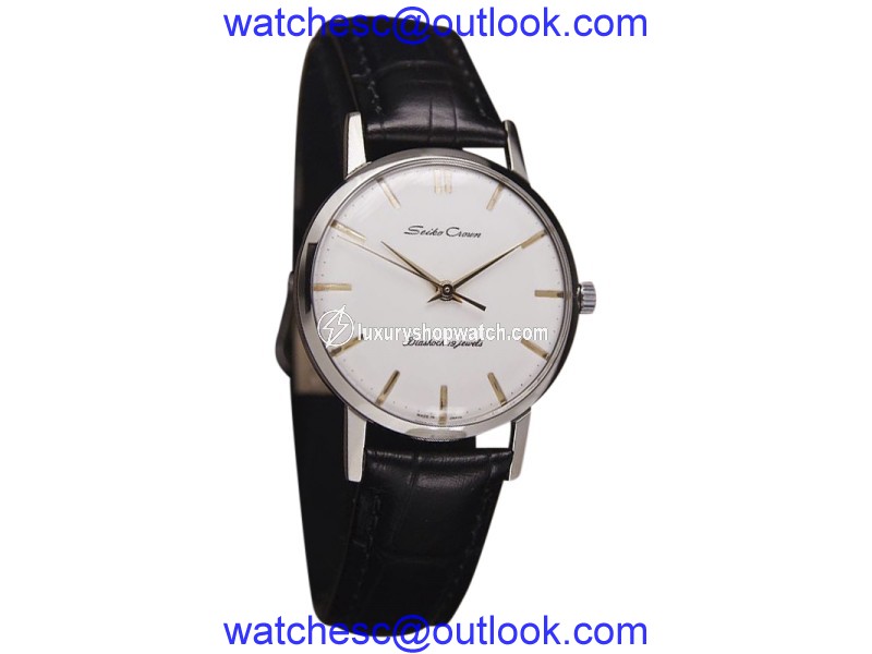 Seiko Crown Stainless Steel Manual 35mm Mens Watch Seiko