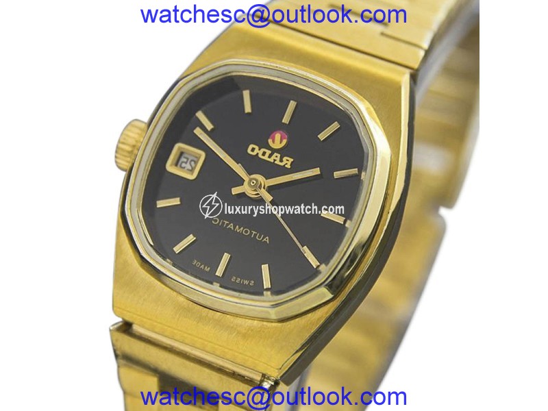 Rado Moncherie Swiss Made Automatic Gold Plated Dress 24mm Womens Watch 1960 Rado