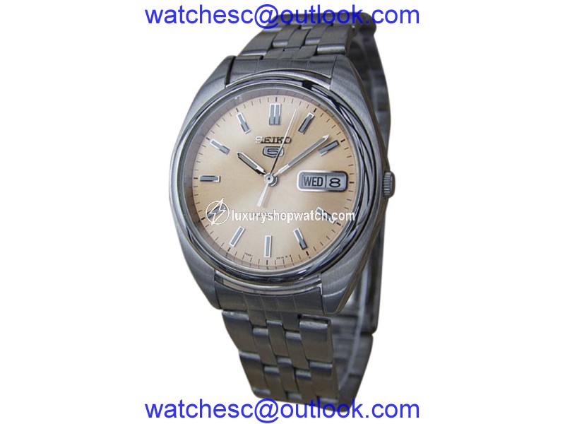 Seiko 5 Stainless Steel Automatic Mens 37mm Watch 1980s Seiko
