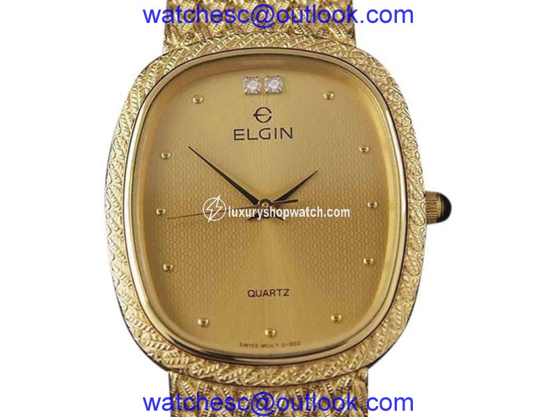 Elgin YY6 Gold Plated Quartz Vintage 28mm Mens Watch Elgin