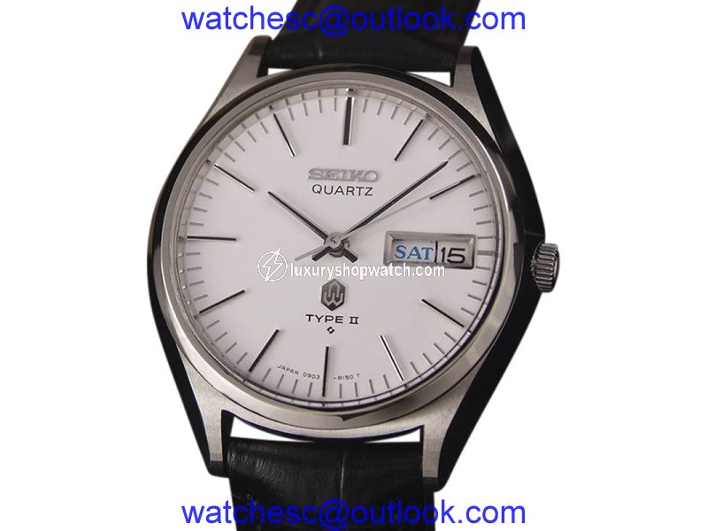 Seiko Type II Stainless Steel Vintage 37mm Mens Watch Seiko