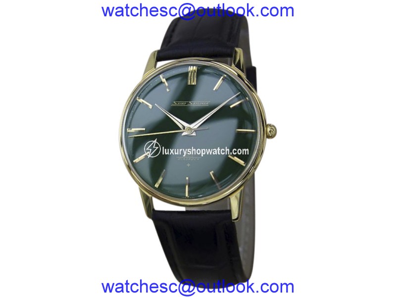 Seiko Skyliner Gold Plated / Leather Vintage 36mm Mens Watch Seiko