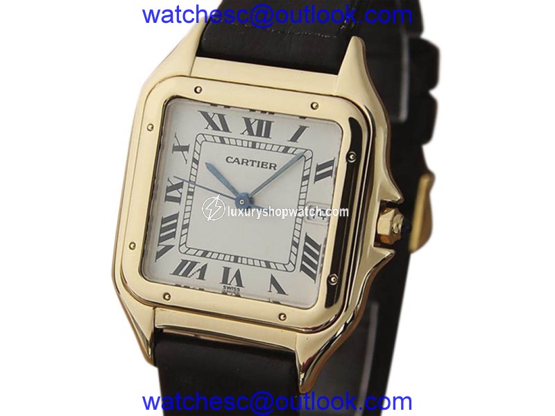 Cartier Panthere LV100 18K Yellow Gold / Leather 28mm Unisex Watch Cartier