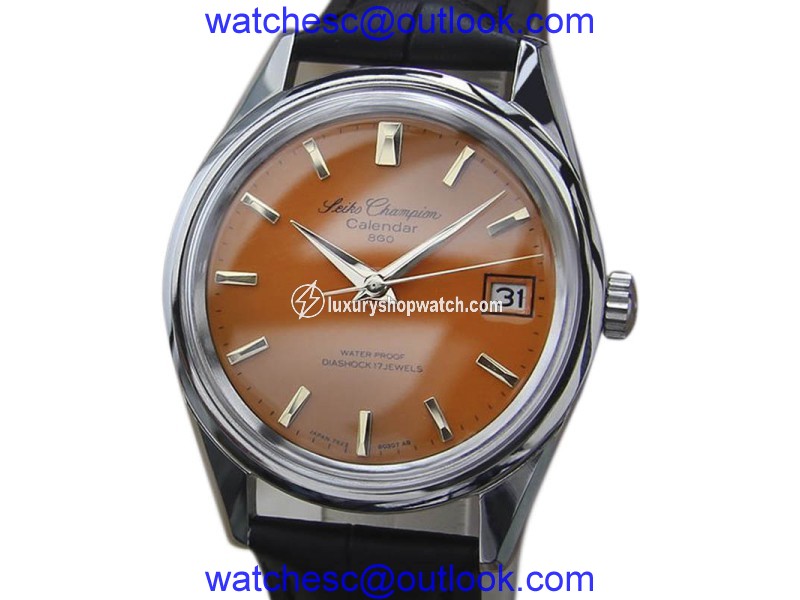 Seiko Champion Stainless Steel & Leather Manual 36mm Mens Watch 1960 Seiko Champion