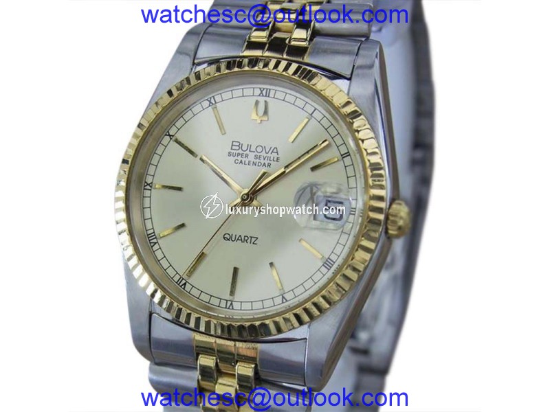 Bulova Super Seville Stainless Steel Quartz 36mm Mens Dress Watch 1980 Bulova