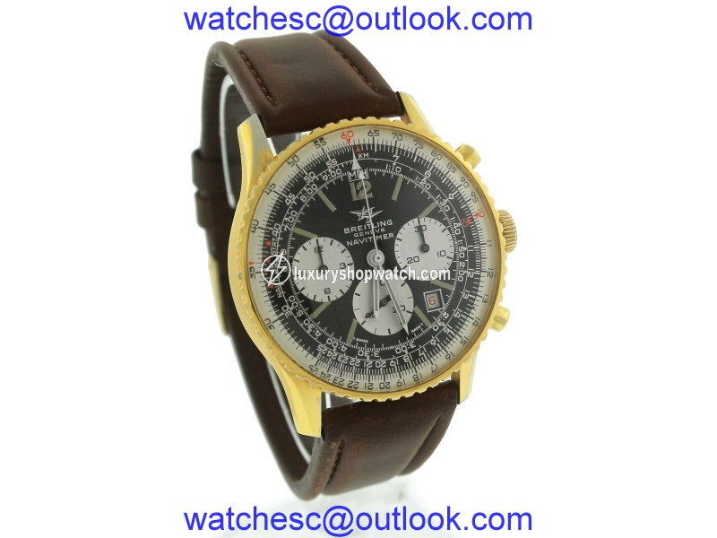 Breitling Navitimer Twin Jet Panda 7806 7740 Gold-Plated Stainless Steel 41mm Mens Watch Breitling