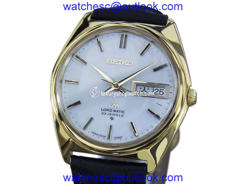 Seiko Lord Matic Gold Plated and Stainless Steel Automatic 36mm Vintage 1970s Mens Watch Seiko