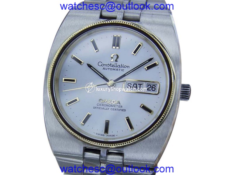 Omega Constellation MX101 Stainless Steel / 18k Yellow Gold with Silver Dial Vintage 36mm Mens Watch Omega