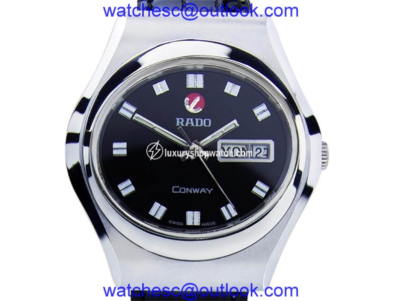 Rado Conway Stainless Steel / Leather Vintage 38mm Mens Watch Rado