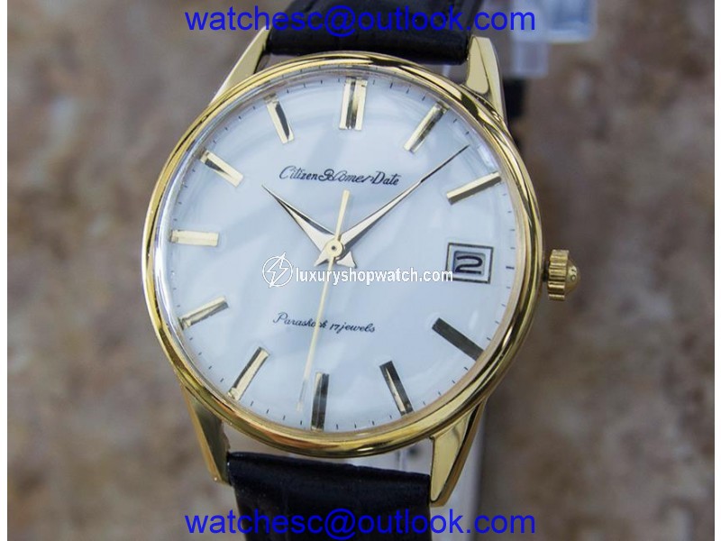Citizen Homer Date Y113 Gold Plated Manual Vintage 36mm Mens Watch Citizen