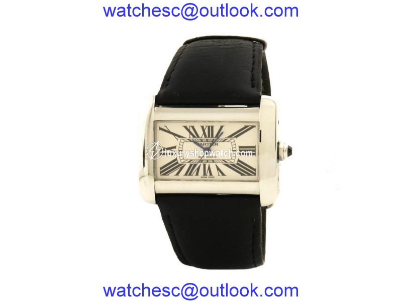 Cartier Tank Divan 2612 Stainless Steel & Leather Automatic 38mm Women's Watch Cartier