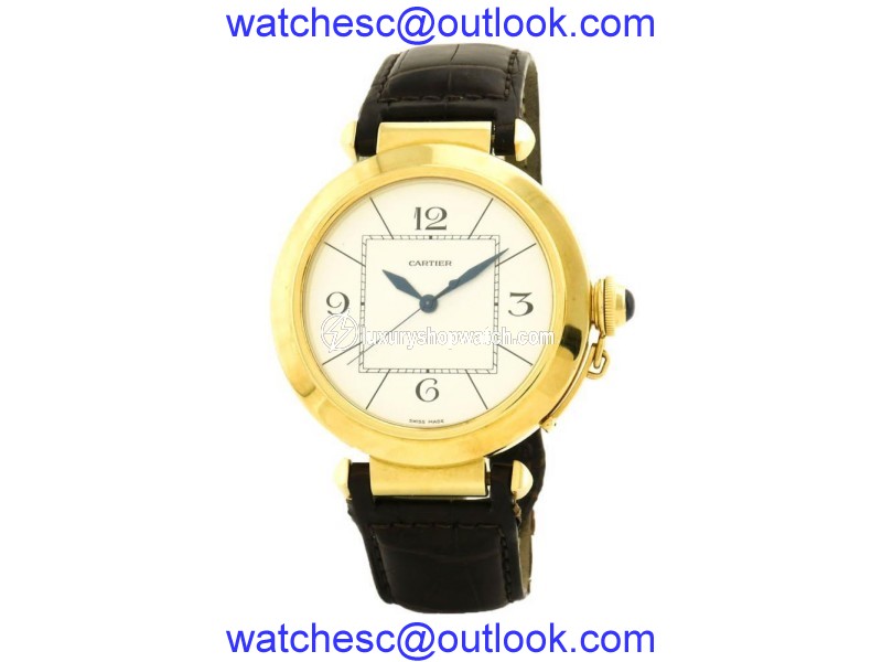 Cartier Pasha W3019551 18K Yellow Gold & Leather Automatic 42mm Mens Watch Cartier
