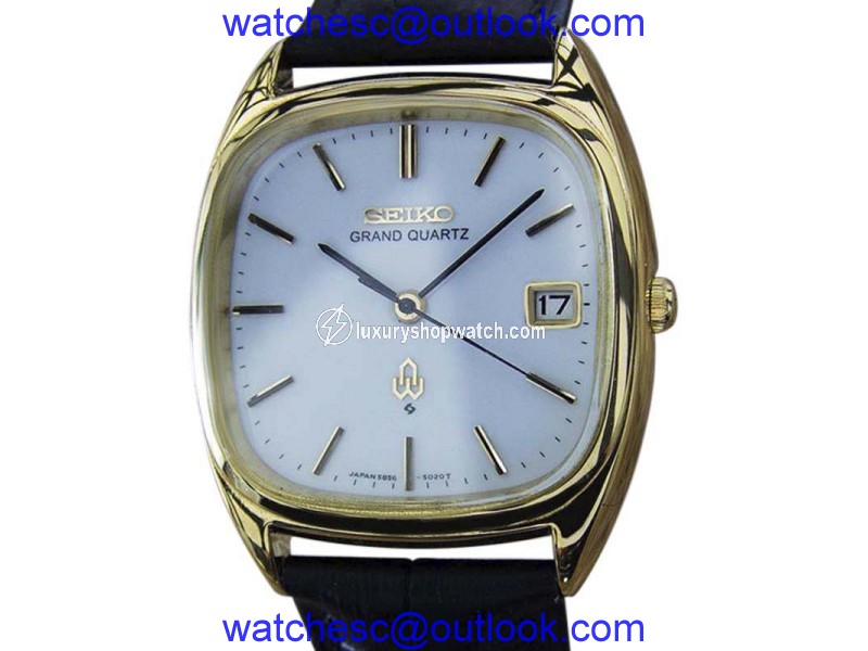 Seiko Grand Gold Plated and Stainless Steel Quartz 34mm Mens Watch 1980 Seiko