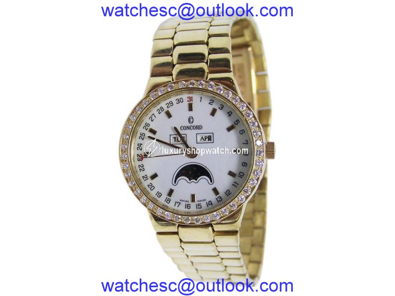 Concord 50.17.210 18K Yellow Gold with Diamonds Quartz 32.2mm Mens Watch Concord