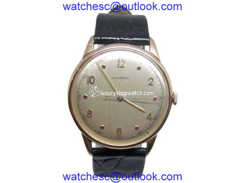 Movado 18K Rose Gold Manual 36mm Womens Watch 1950s Movado