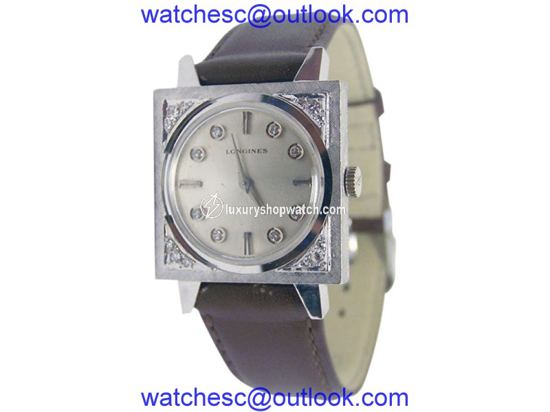 Longines 14K White Gold / Leather Vintage 25.5mm Unisex Watch Longines