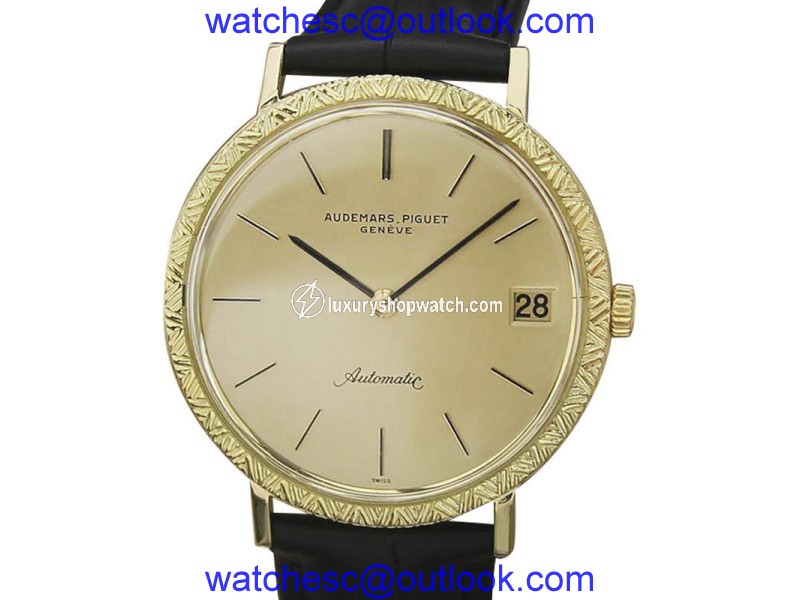 Audemars Piguet 18K Gold Automatic Swiss Mens 34mm Watch 1970s Audemars Piguet