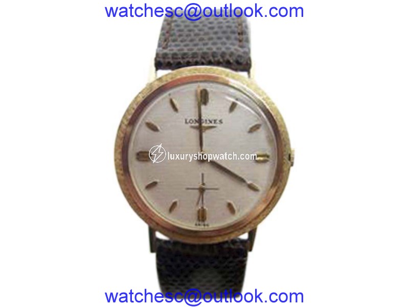 Longines 14K Yellow Gold Hand Winding Vintage 33.6mm Mens Watch Longines