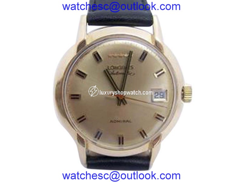Longines Admiral 14K Yellow Gold Automatic Vintage 35mm Mens Watch Longines