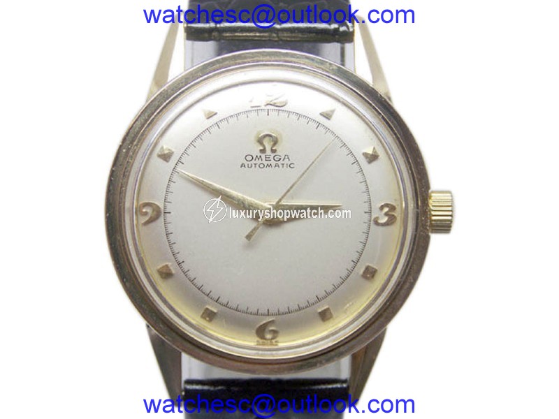 Omega 6552 14K Yellow Gold / Leather Vintage 33.6mm Mens Watch Omega