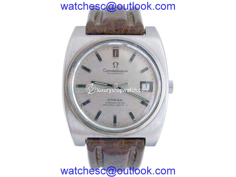 Omega Constellation Stainless Steel / Leather Vintage 36mm Mens Watch Omega