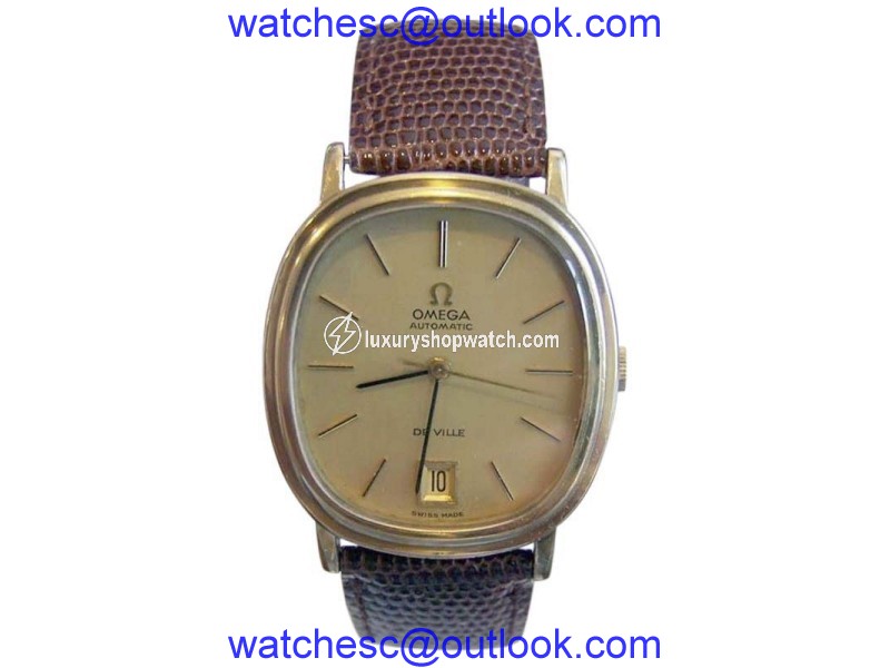Omega De Ville Stainless Steel & Leather Vintage 34.6mm Mens Watch Omega