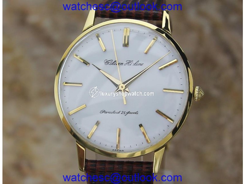 Citizen Classic MO6 Gold Plated Stainless Steel with Leather Manual Vintage 36mm Mens Watch Citizen