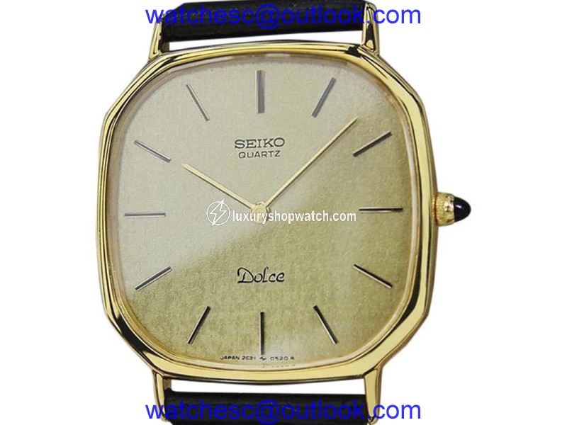 Seiko Dolce Gold Plated & Leather Quartz 31mm Mens Watch c1980 Seiko