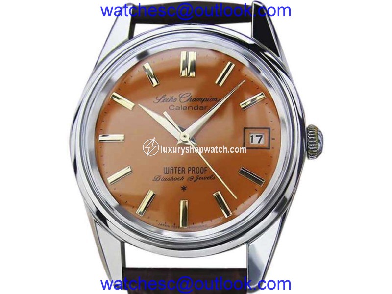 Seiko Champion Calendar Stainless Steel & Leather Manual 36mm Men's Watch c1960 Seiko