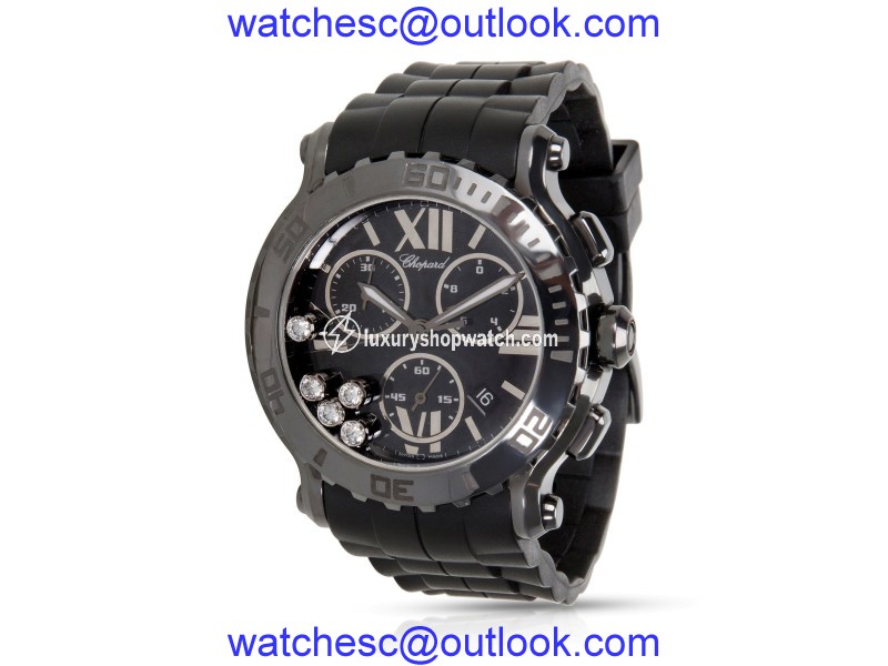 Chopard Happy Sport 288499-3007 Black PVD Diamonds Quartz 40mm Unisex Watch Chopard