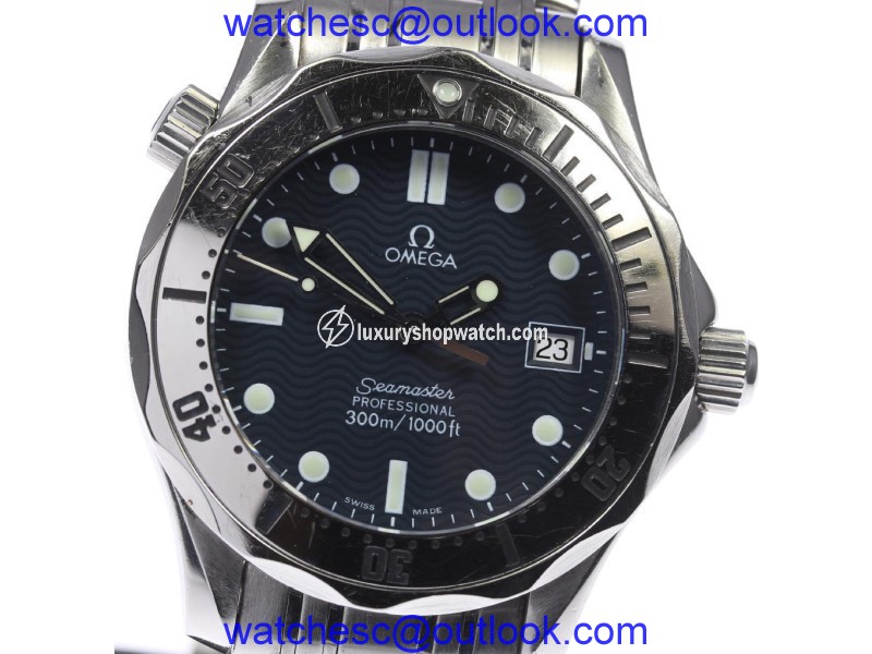 Omega Seamaster Professional 300 2562.80 Date Stainless Steel Navy Dial Quartz 36mm Mens Watch Omega