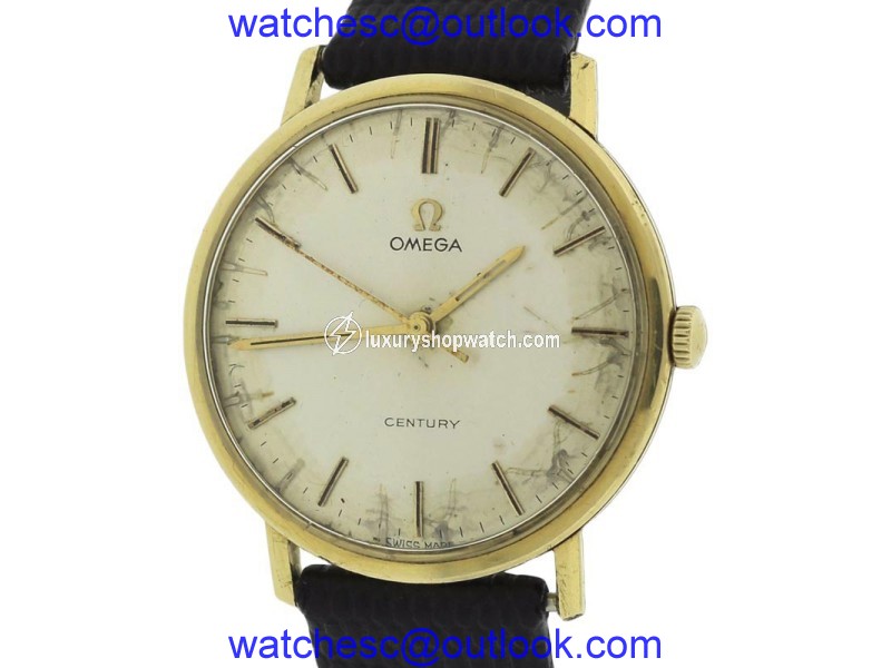 Omega Century 131026 18K Yellow Gold Silver-Toned 33mm Manual Vintage 33mm Mens Watch 1966 Omega