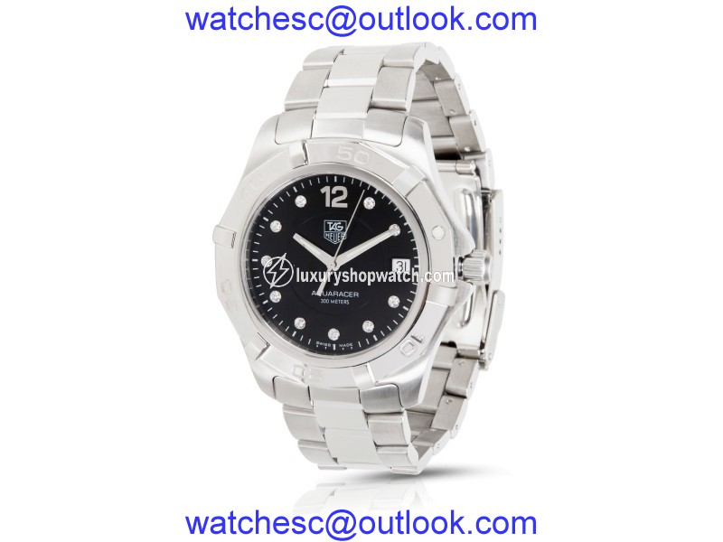 Tag Heuer Aquaracer WAF111C Stainless Steel Black Dial Quartz 38mm Men's Watch Tag Heuer