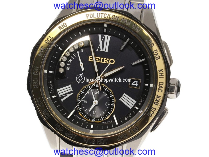 Seiko Brightz 8B54-0BG0/SAGA186 Titanium / Ceramic Quartz 43mm Mens Watch Seiko