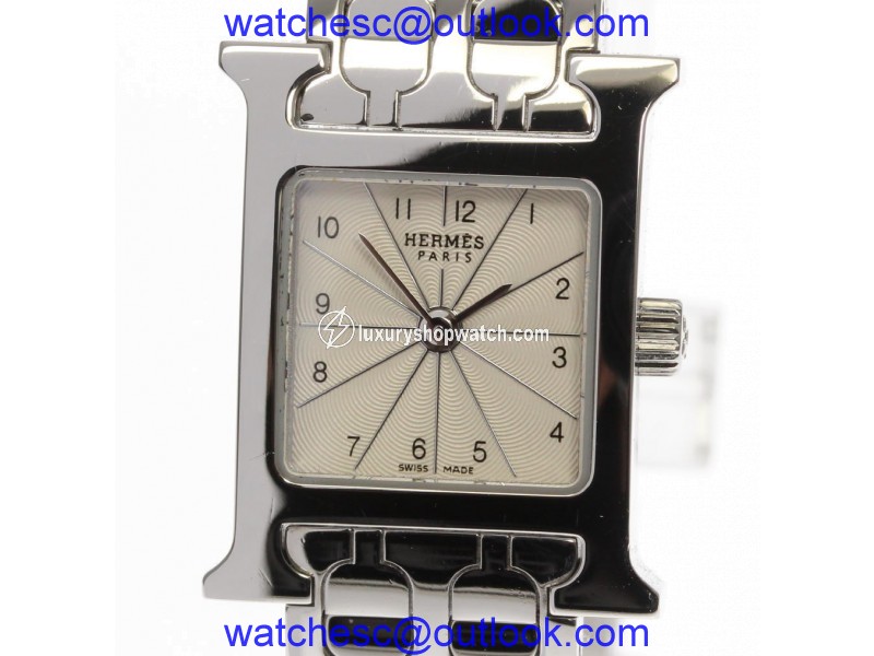Hermes H Stainless Steel Quartz 17mm Womens Watch Hermes